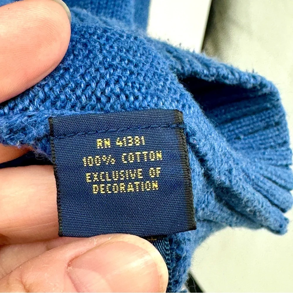 Men’s Medium French Blue‎ Polo Ralph Lauren Mockneck Sweater 1/4 Zip